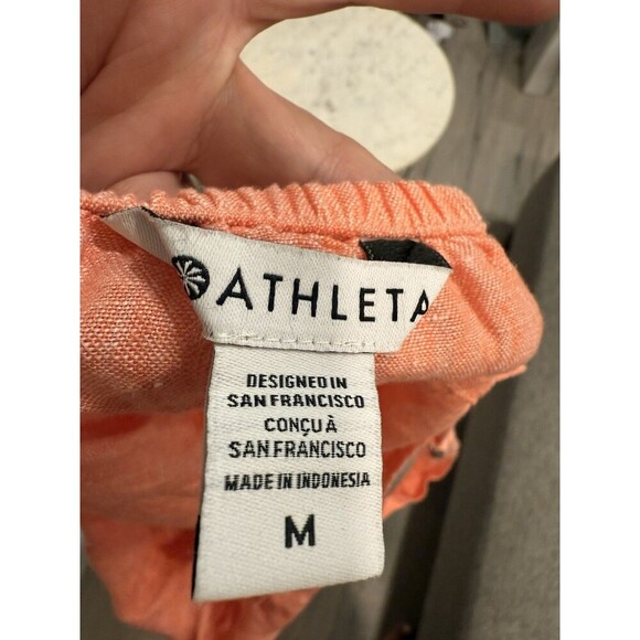 Athleta Voyager 100% Linen Tank Top Womens Sunset Glow Adjustable  Size  Medium - Picture 5 of 5